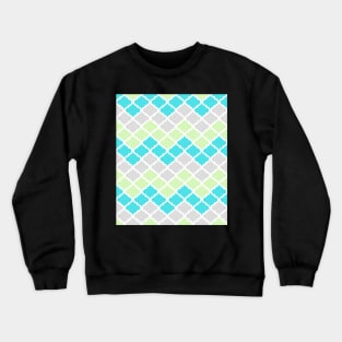 Quatrefoil Chevron Grey Mint Turquoise Blue Crewneck Sweatshirt